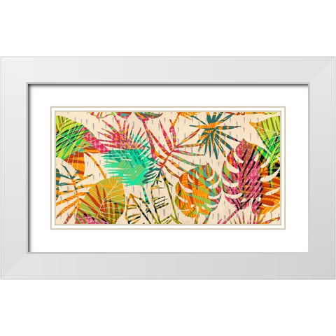 Palm Festoon White Modern Wood Framed Art Print with Double Matting by Grant, Eve C.