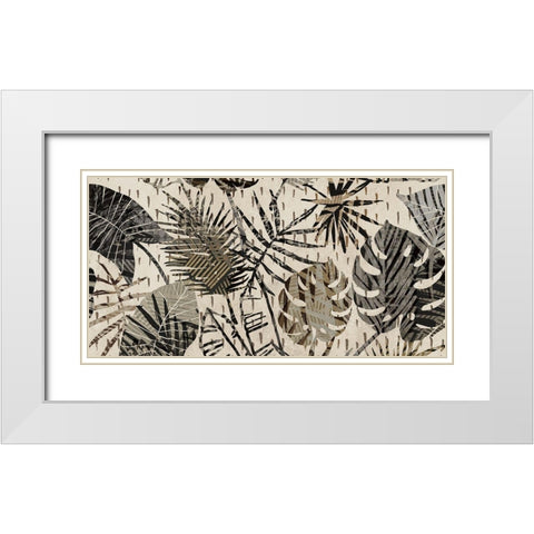 Grey Palms White Modern Wood Framed Art Print with Double Matting by Grant, Eve C.