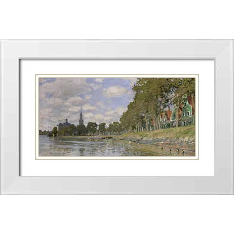 Zaandam, Holland (detail) White Modern Wood Framed Art Print with Double Matting by Monet, Claude