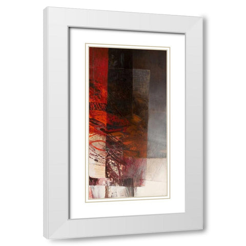 Paesaggio II White Modern Wood Framed Art Print with Double Matting by Censini
