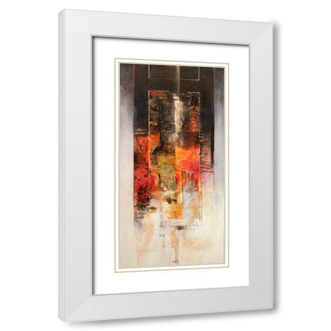 Sinfonia in rosso White Modern Wood Framed Art Print with Double Matting by Censini