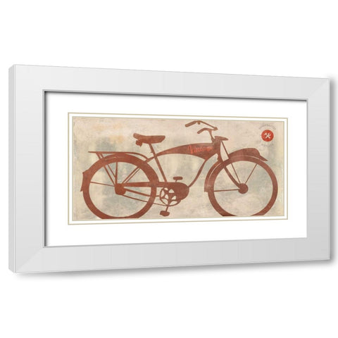 Vintage Bike White Modern Wood Framed Art Print with Double Matting by Teller, Skip