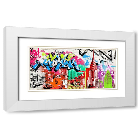 Pop Manhattan White Modern Wood Framed Art Print with Double Matting by Teller, Skip