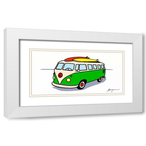 Peace Wagon White Modern Wood Framed Art Print with Double Matting by Beyon, Carlos