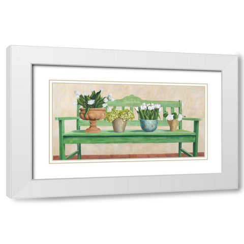 Jardin Francais White Modern Wood Framed Art Print with Double Matting by Dellal, Remy