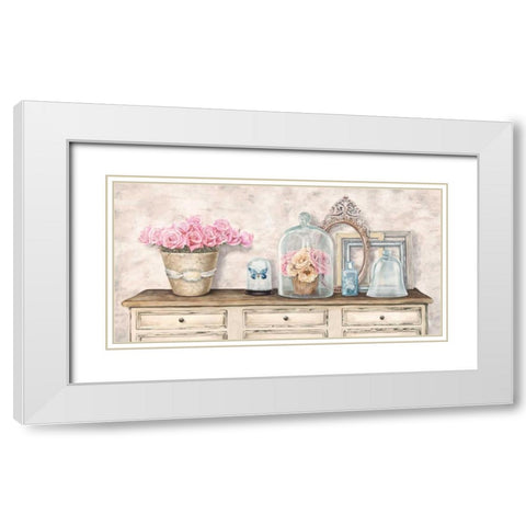 Composition en blanc White Modern Wood Framed Art Print with Double Matting by Dellal, Remy