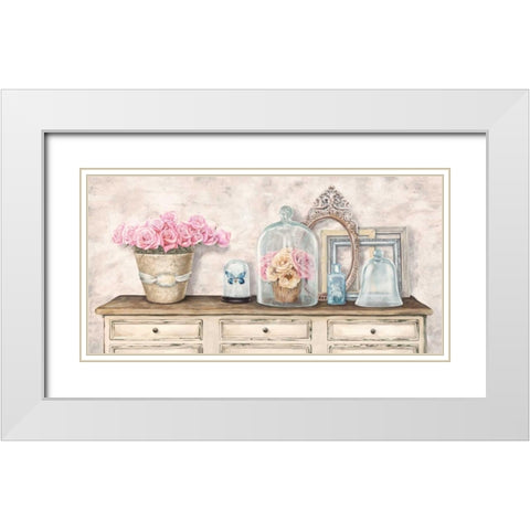 Composition en blanc White Modern Wood Framed Art Print with Double Matting by Dellal, Remy