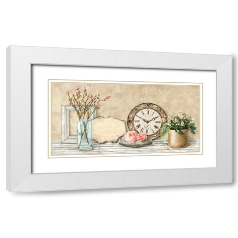 Mon jardin I White Modern Wood Framed Art Print with Double Matting by Dellal, Remy