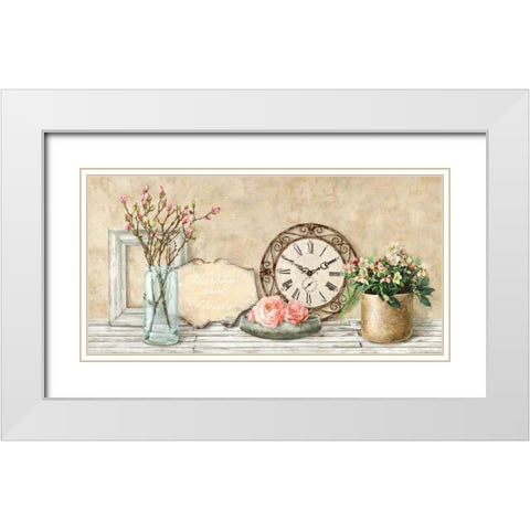 Mon jardin I White Modern Wood Framed Art Print with Double Matting by Dellal, Remy