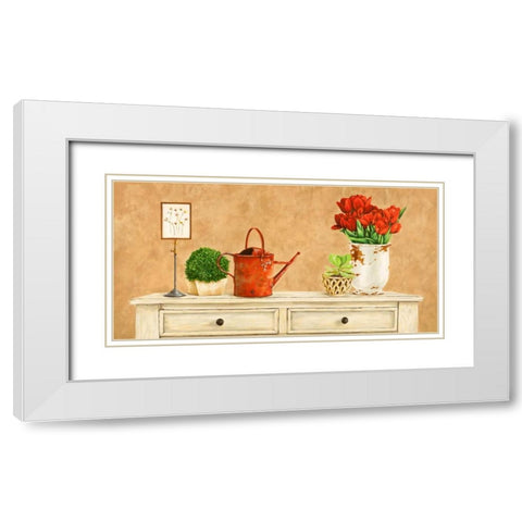 Mon jardin II White Modern Wood Framed Art Print with Double Matting by Dellal, Remy