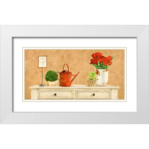 Mon jardin II White Modern Wood Framed Art Print with Double Matting by Dellal, Remy