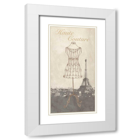 Haute Couture  White Modern Wood Framed Art Print with Double Matting by Dellal, Remy