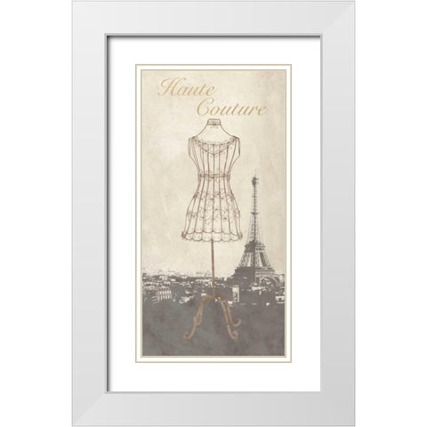 Haute Couture  White Modern Wood Framed Art Print with Double Matting by Dellal, Remy
