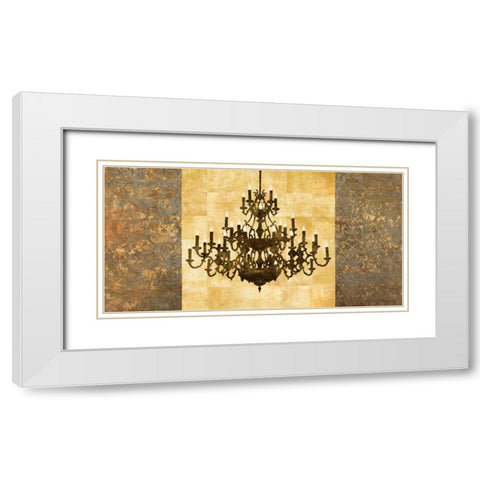 Chandelier Classique White Modern Wood Framed Art Print with Double Matting by Dellal, Remy