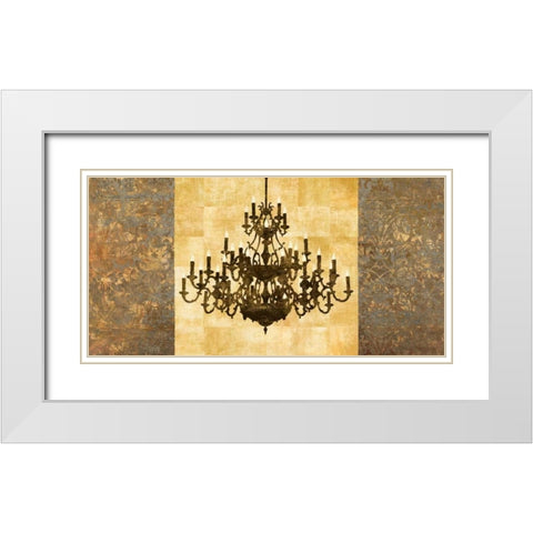 Chandelier Classique White Modern Wood Framed Art Print with Double Matting by Dellal, Remy