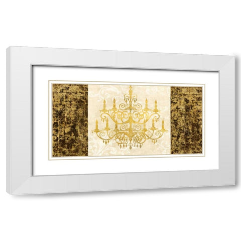 Chandelier Royale White Modern Wood Framed Art Print with Double Matting by Dellal, Remy