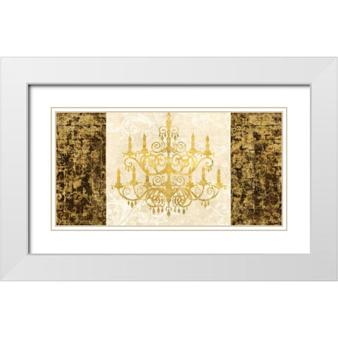 Chandelier Royale White Modern Wood Framed Art Print with Double Matting by Dellal, Remy