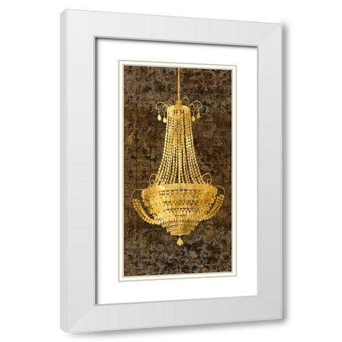 Panneau Chandelier I White Modern Wood Framed Art Print with Double Matting by Dellal, Remy