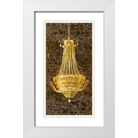 Panneau Chandelier I White Modern Wood Framed Art Print with Double Matting by Dellal, Remy