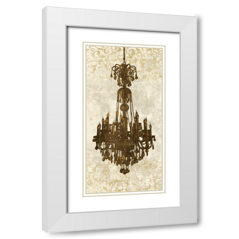 Panneau Chandelier II White Modern Wood Framed Art Print with Double Matting by Dellal, Remy