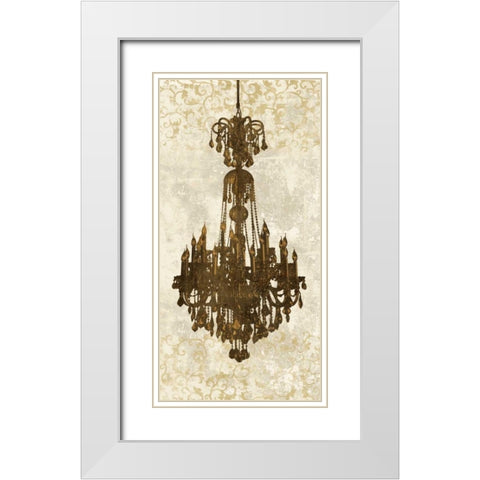 Panneau Chandelier II White Modern Wood Framed Art Print with Double Matting by Dellal, Remy