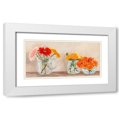 Fleurs et Vases Jaune White Modern Wood Framed Art Print with Double Matting by Dellal, Remy