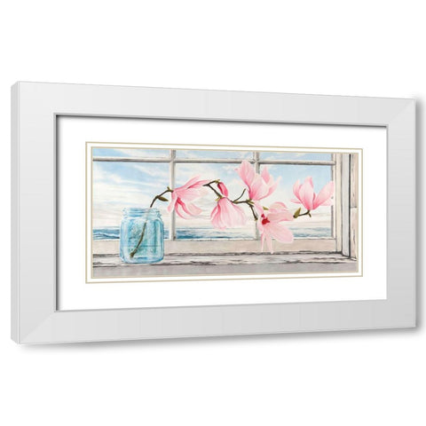 Magnolia White Modern Wood Framed Art Print with Double Matting by Dellal, Remy