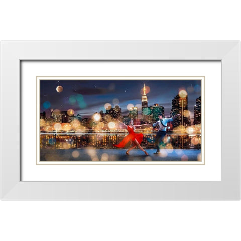 Dancin in the Moonlight White Modern Wood Framed Art Print with Double Matting by Loumer, Dianne