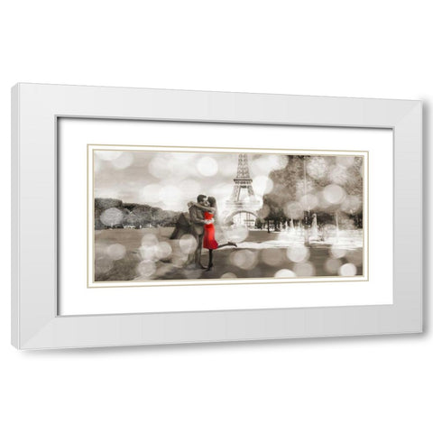 Boulevard of Trees  (detail, BW) White Modern Wood Framed Art Print with Double Matting by Loumer, Dianne