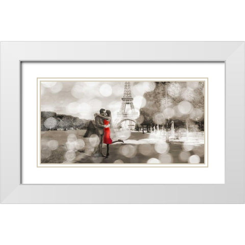 Boulevard of Trees  (detail, BW) White Modern Wood Framed Art Print with Double Matting by Loumer, Dianne