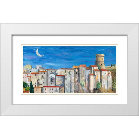 Villaggio silenzioso White Modern Wood Framed Art Print with Double Matting by Larotonda, Donato