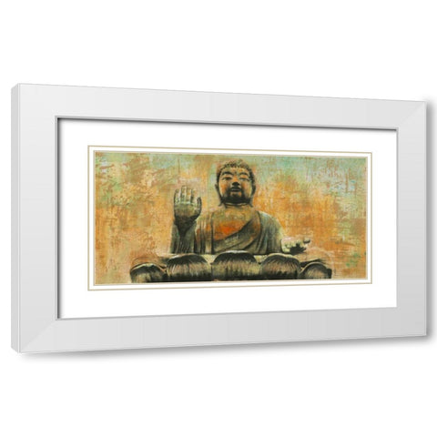 Buddha the Enlightened White Modern Wood Framed Art Print with Double Matting by Moschetta, Dario