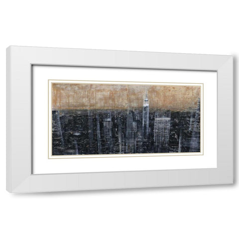 NYC Aerial 3 White Modern Wood Framed Art Print with Double Matting by Moschetta, Dario