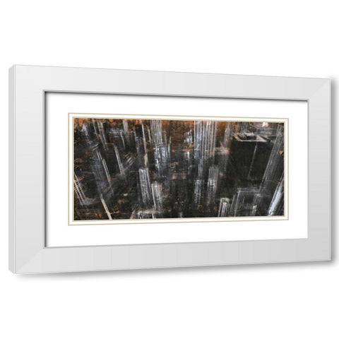 NYC Aerial 1 White Modern Wood Framed Art Print with Double Matting by Moschetta, Dario