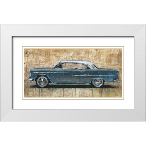 Vintage Blue White Modern Wood Framed Art Print with Double Matting by Moschetta, Dario