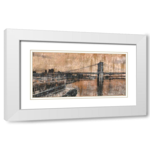 Brooklyn Bridge 1 White Modern Wood Framed Art Print with Double Matting by Moschetta, Dario