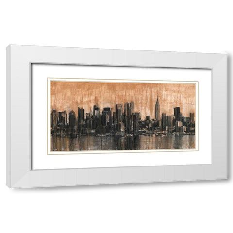 NYC Skyline 1 White Modern Wood Framed Art Print with Double Matting by Moschetta, Dario