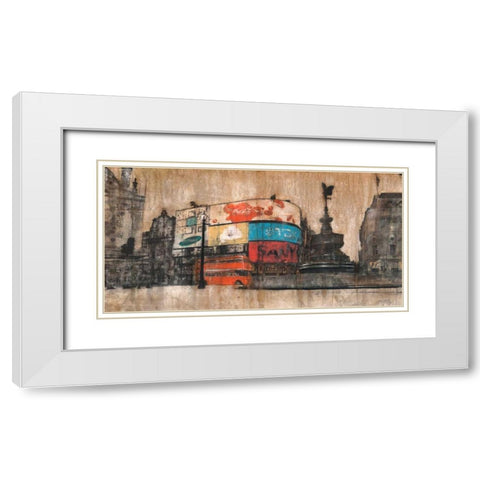 Piccadilly Circus 1 White Modern Wood Framed Art Print with Double Matting by Moschetta, Dario