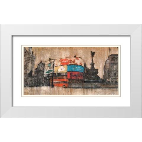 Piccadilly Circus 1 White Modern Wood Framed Art Print with Double Matting by Moschetta, Dario