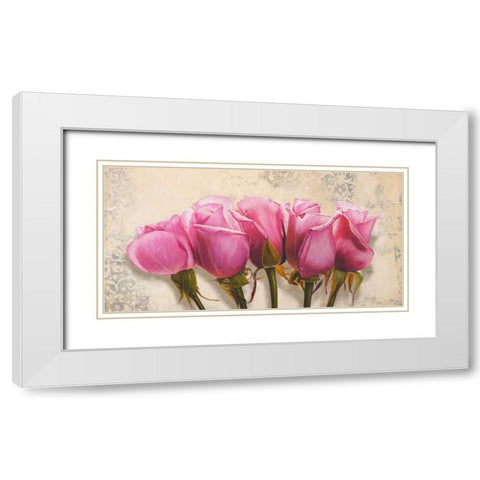 Royal Roses White Modern Wood Framed Art Print with Double Matting by Dolci, Elena