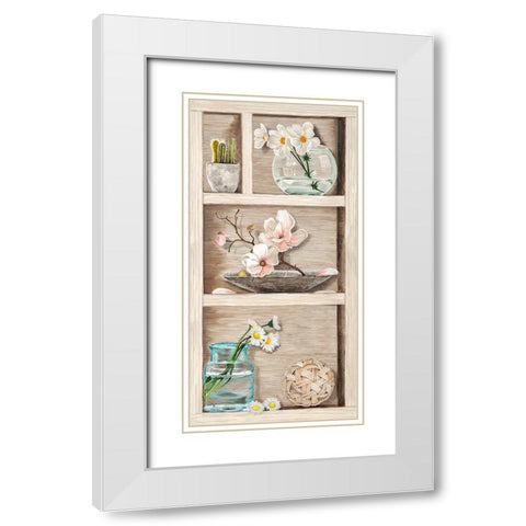 Fleurs et Memoires III White Modern Wood Framed Art Print with Double Matting by Dolci, Elena
