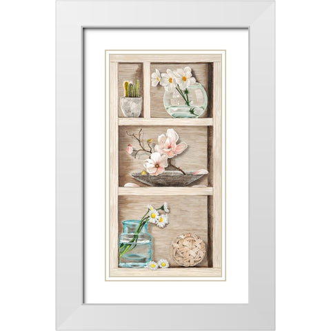 Fleurs et Memoires III White Modern Wood Framed Art Print with Double Matting by Dolci, Elena