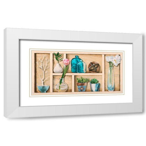 Collection de Memoires I White Modern Wood Framed Art Print with Double Matting by Dolci, Elena