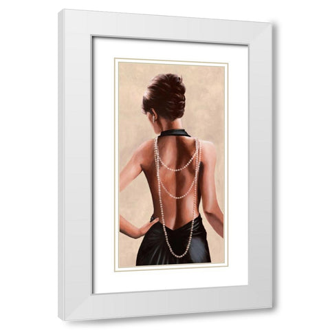 Soiree White Modern Wood Framed Art Print with Double Matting by Duval, Sonya