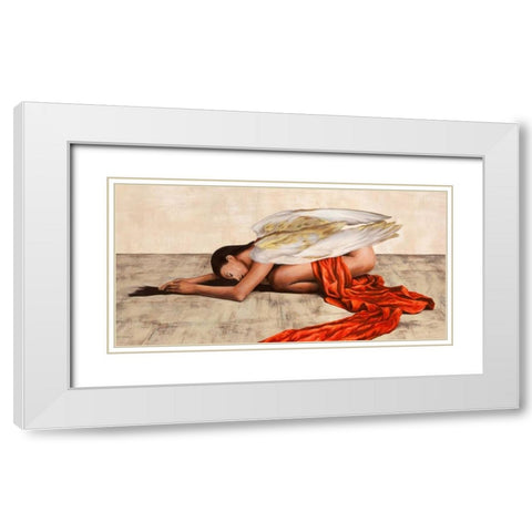 Reclined Angel (detail) White Modern Wood Framed Art Print with Double Matting by Duval, Sonya
