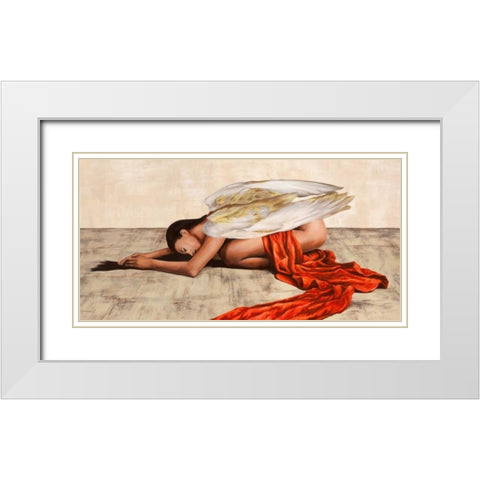 Reclined Angel (detail) White Modern Wood Framed Art Print with Double Matting by Duval, Sonya