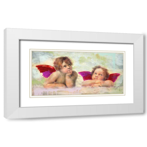 Raphaels Putti 2.0 White Modern Wood Framed Art Print with Double Matting by Chestier, Eric