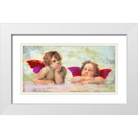Raphaels Putti 2.0 White Modern Wood Framed Art Print with Double Matting by Chestier, Eric