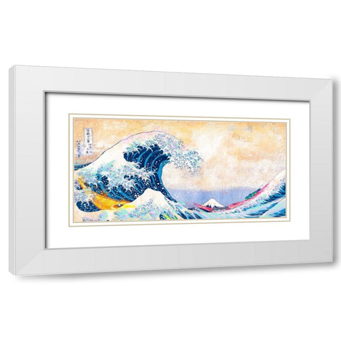 Hokusais Wave 2.0 (detail) White Modern Wood Framed Art Print with Double Matting by Chestier, Eric