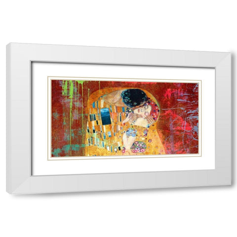 Klimts Kiss 2.0 (detail) White Modern Wood Framed Art Print with Double Matting by Chestier, Eric